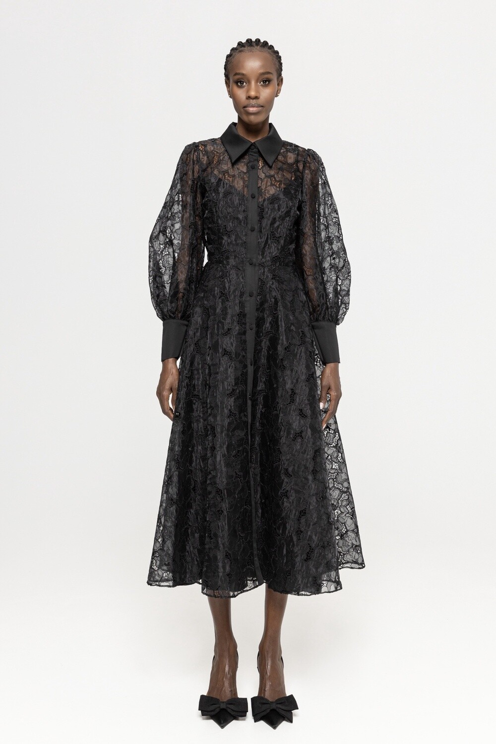Black Belted Midi Dress