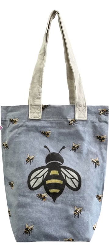 Bumble bee print cotton tote bag