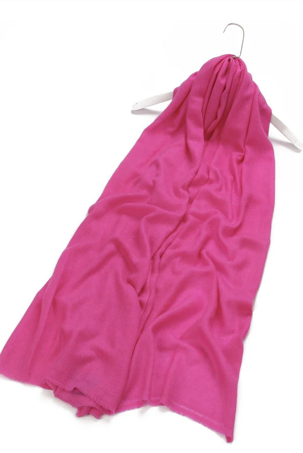 Hot pink pure cashmere scarf