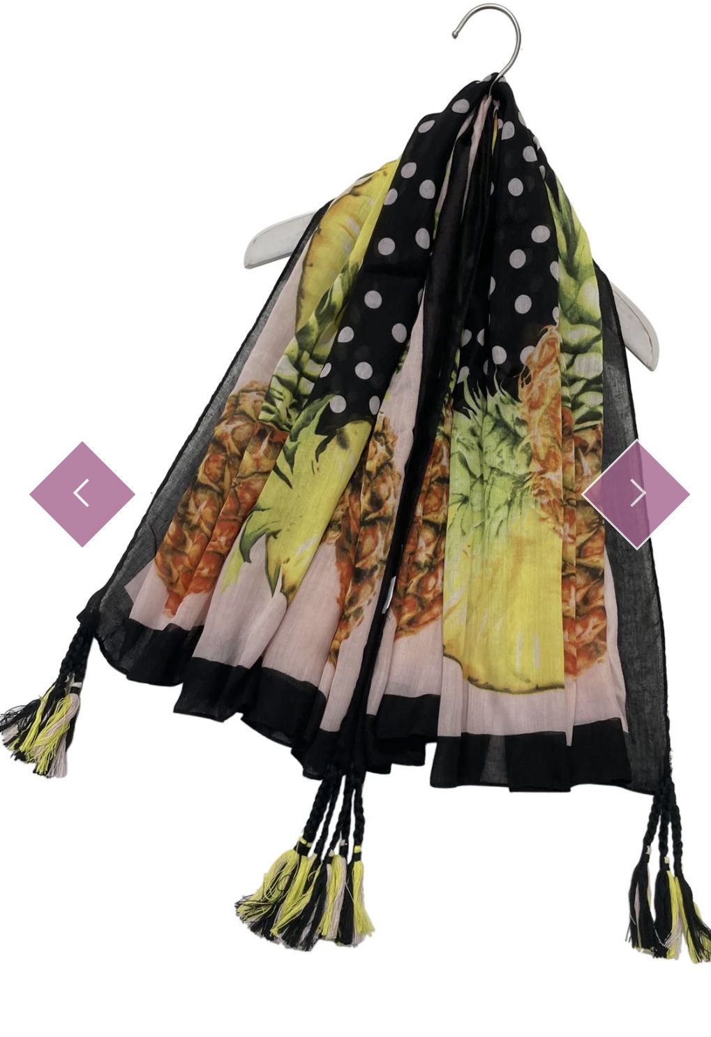Black pineapple and polka dot scarf