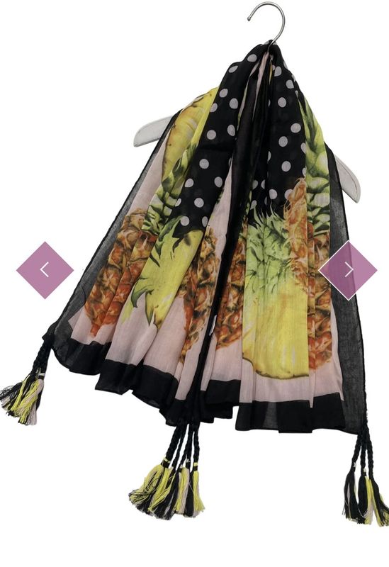Black pineapple and polka dot scarf
