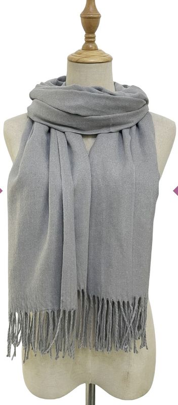 Grey pashmina tassel scarf