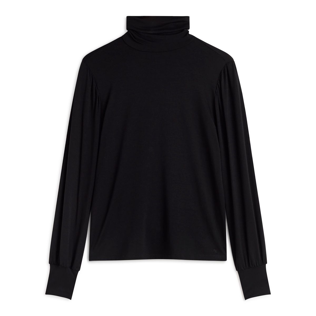 Black roll neck top