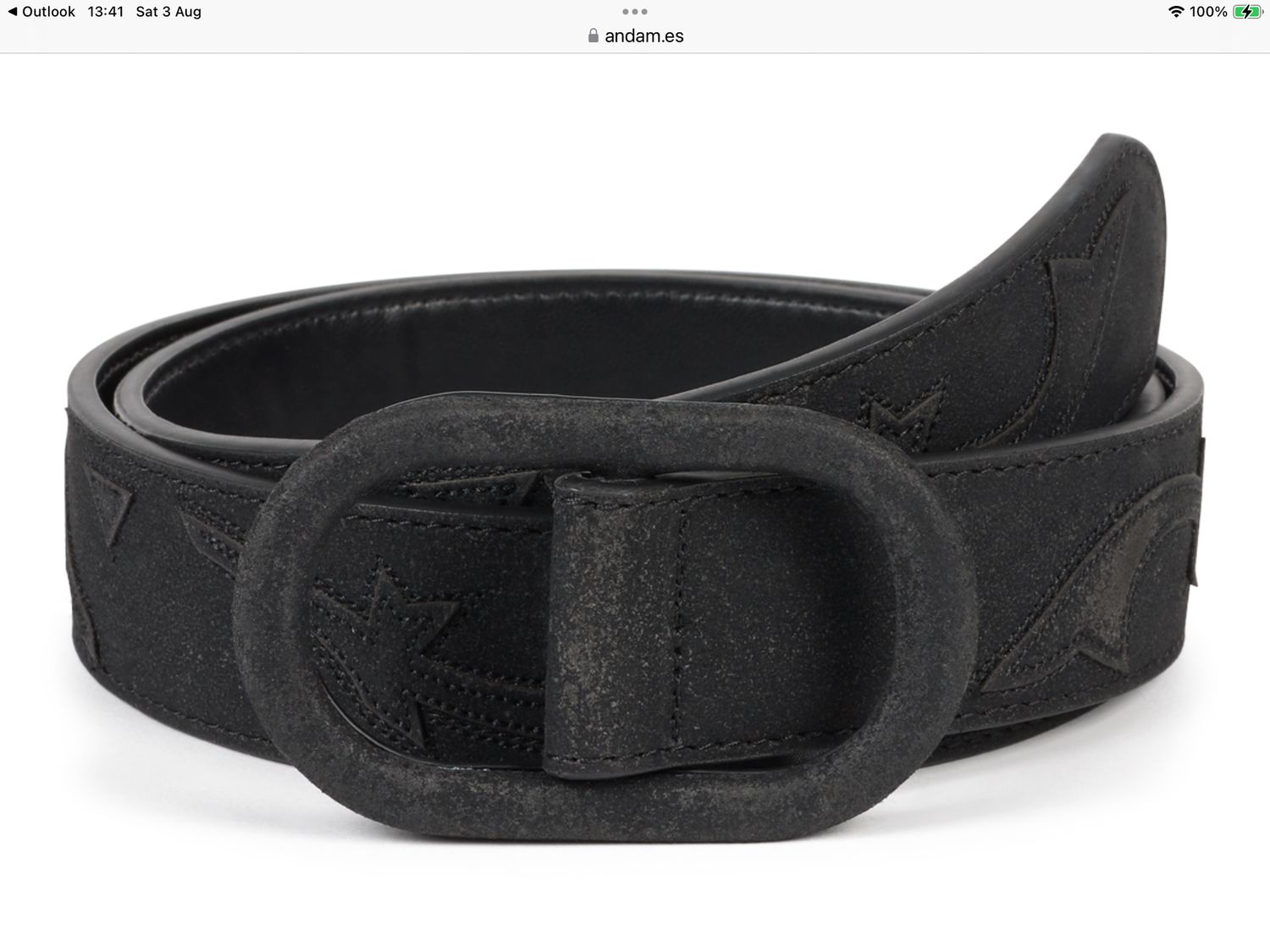 Black  suede effect belt
