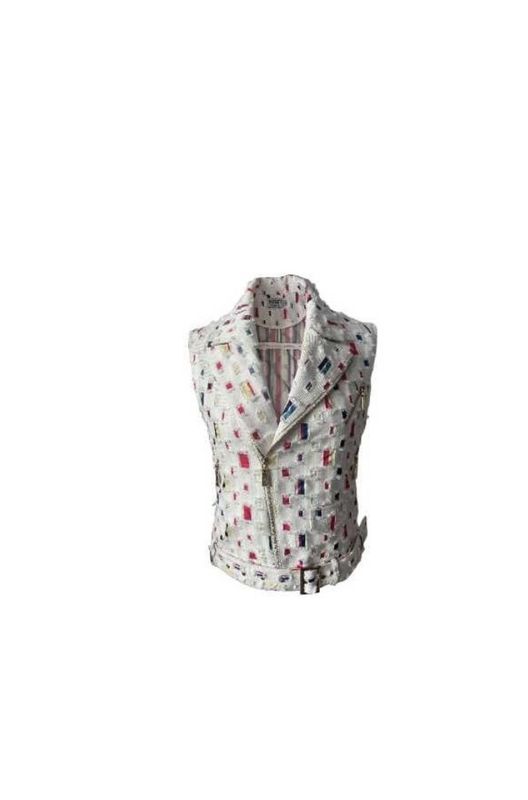 White, eco cotton denim gilet