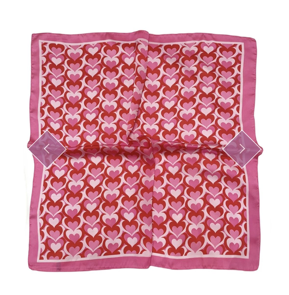 Barbie pink, love heart square scarf