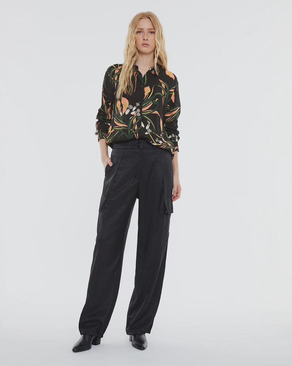 Black cargo trousers