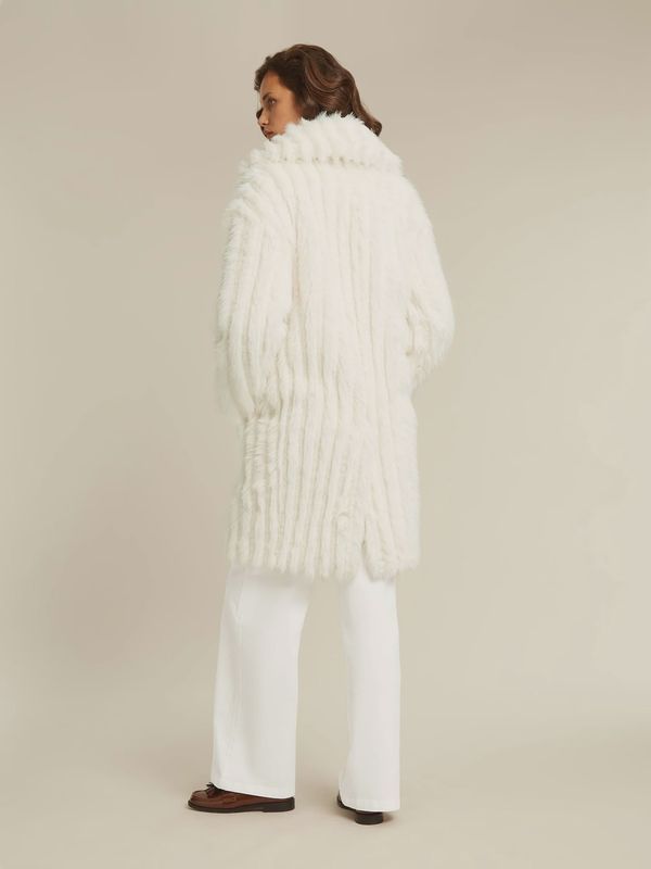 BT Alexa cream faux fur coat