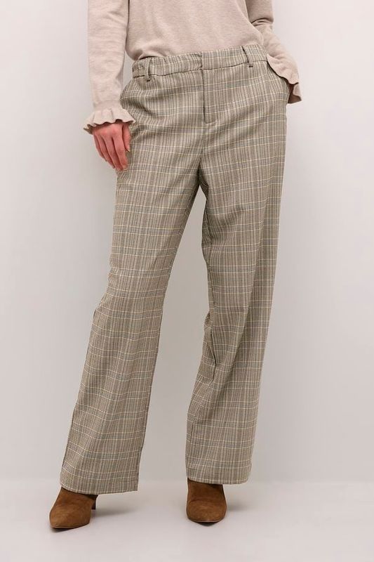 Cream checked Imogen trousers