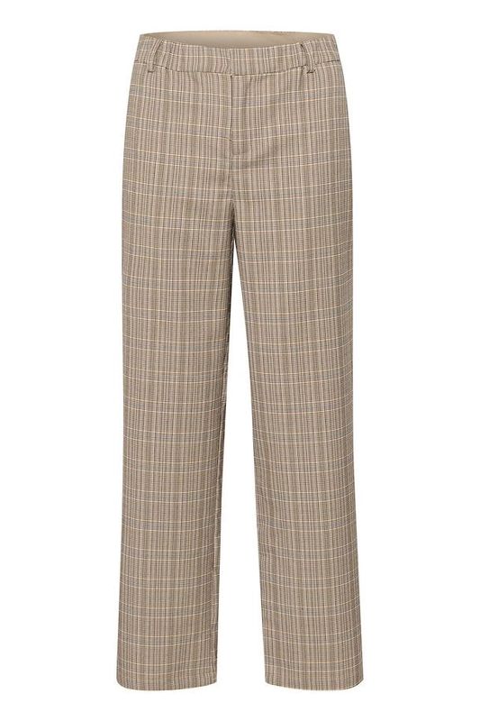 Cream checked Imogen trousers