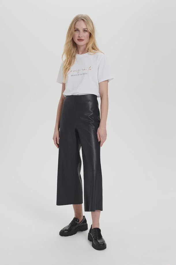 Dowie black faux leather trousers