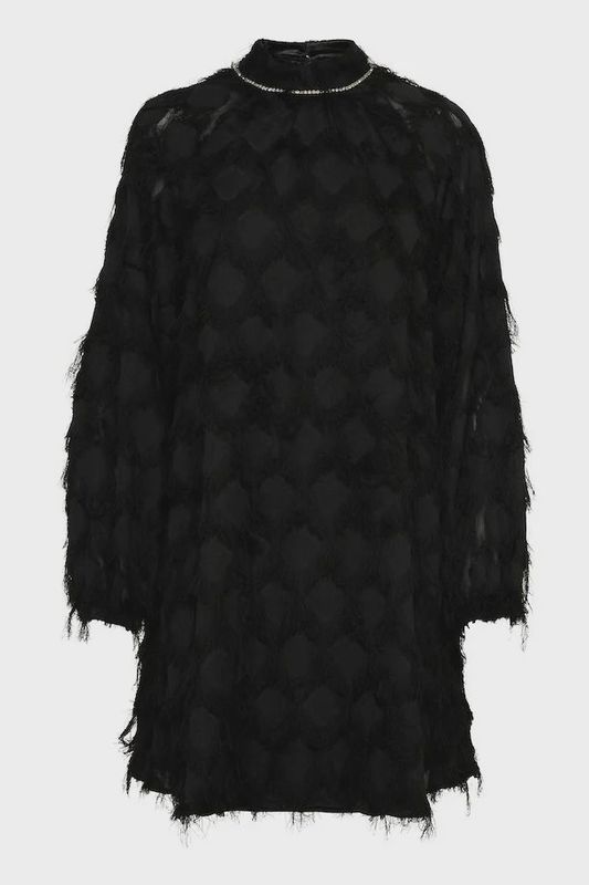 Hadil black fringe dress