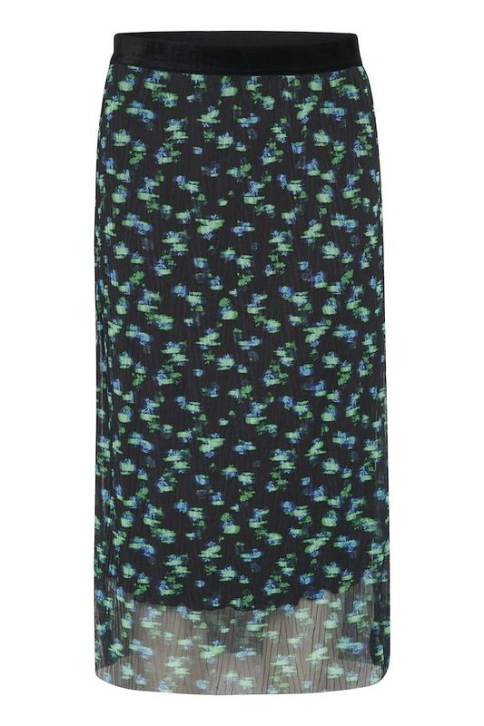 Haliejade black patterned mesh skirt
