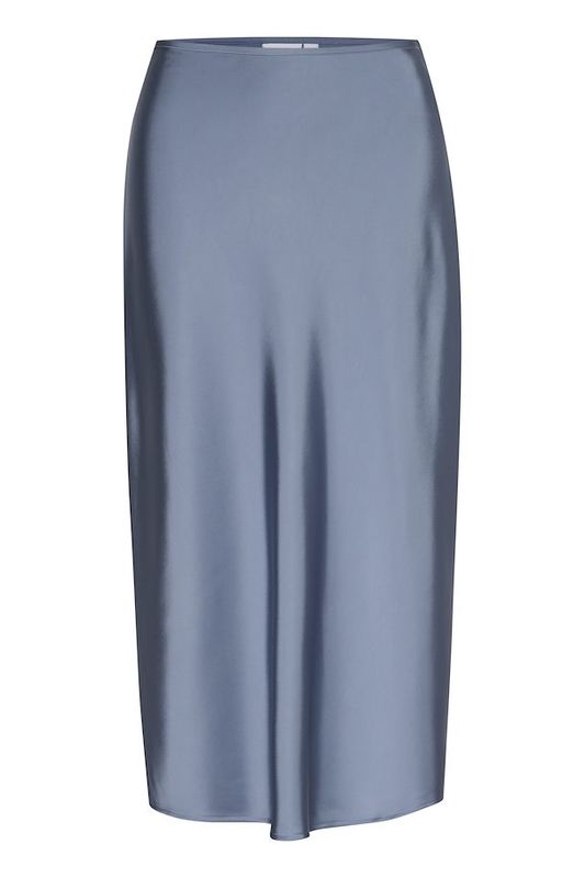 Hafia blue satin skirt