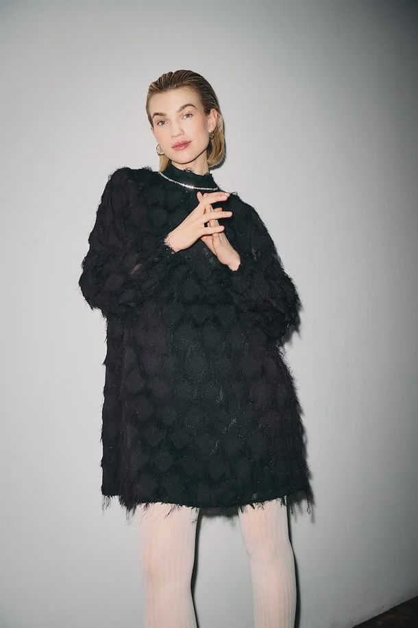 Hadil black fringe dress