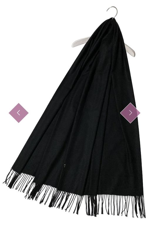 Black super soft tassel scarf