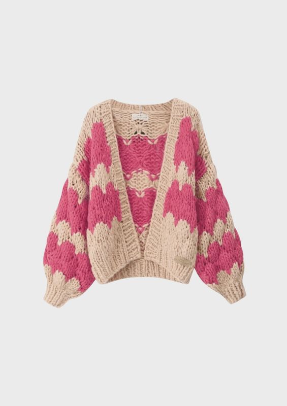 Hugs n kisses cardigan in pink