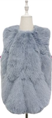 Powder blue faux fur gilet
