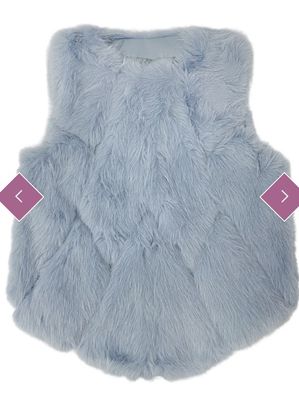 Powder blue faux fur gilet