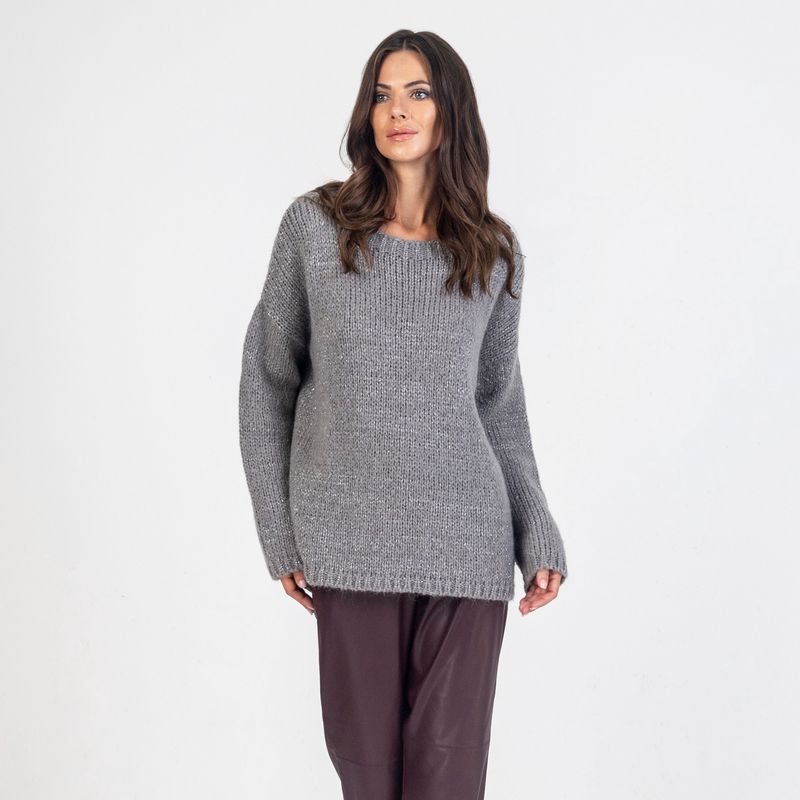 Grey loose knit jumper