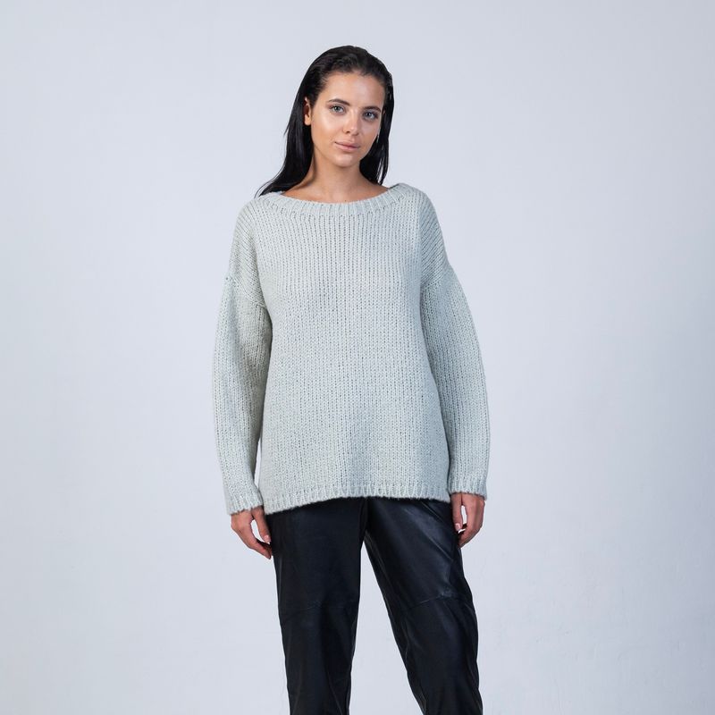 Mint green loose knit jumper
