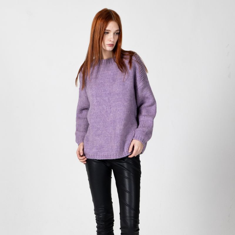 Lilac purple loose knit jumper