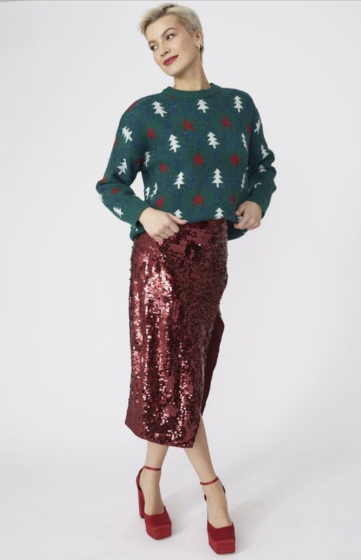 Green Christmas jumper