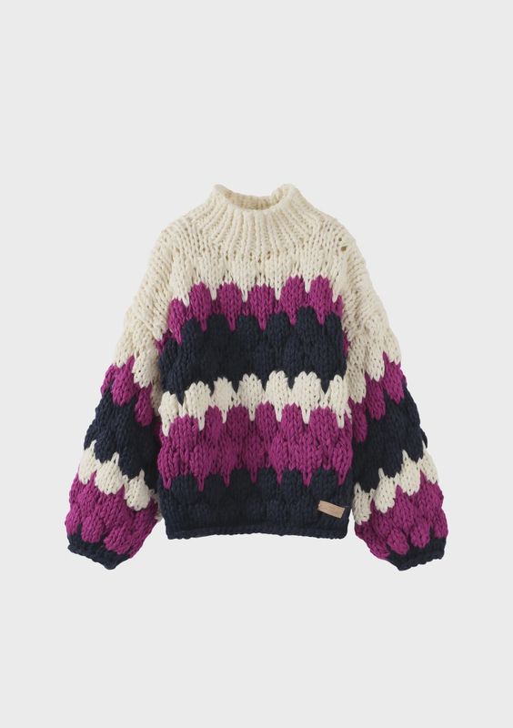 Grape juice sweetheart chunky knit jumper