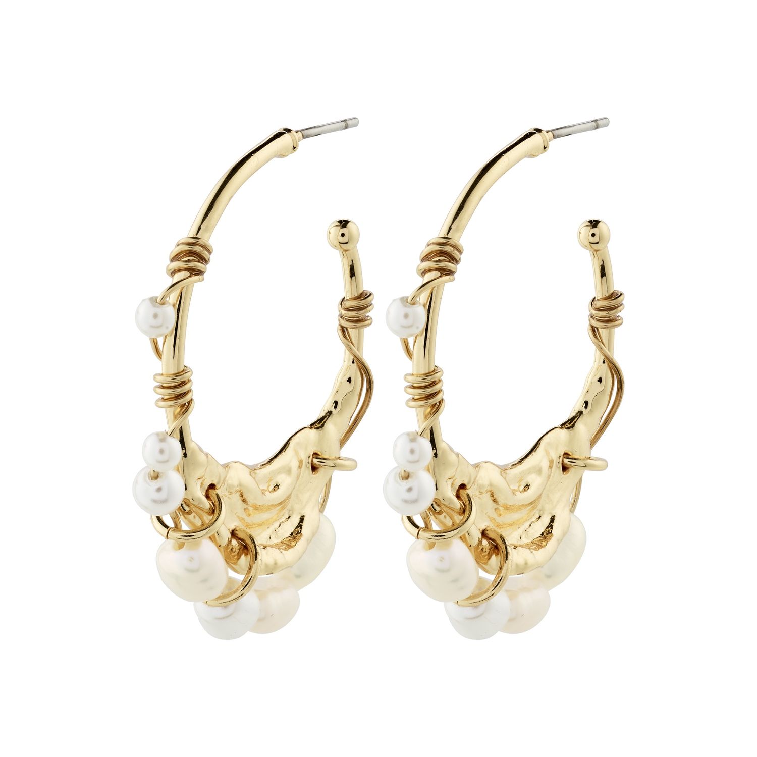 Focus gold-plated hoop earrings