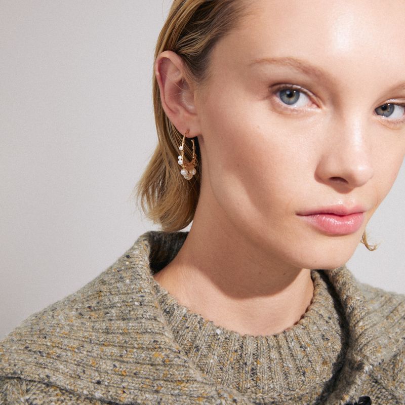 Focus gold-plated hoop earrings
