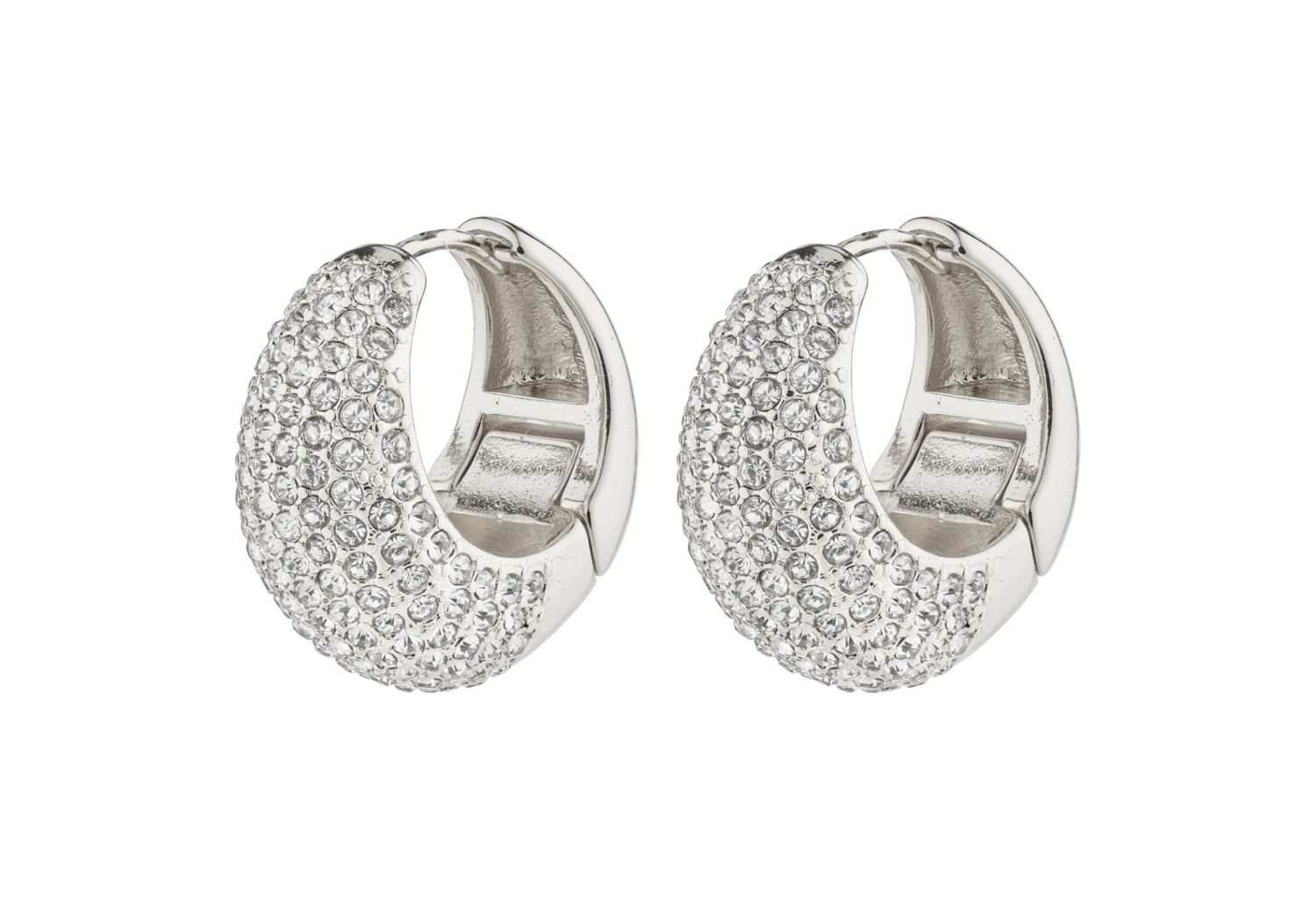 Naomi silver-plated crystal hoop earrings