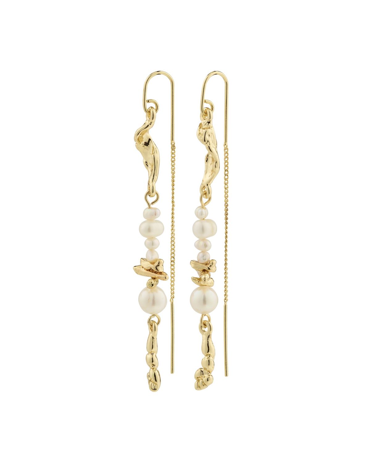 Intent gold-plated chain earrings