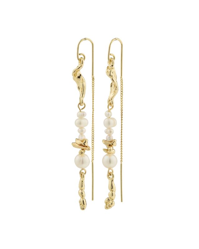 Intent gold-plated chain earrings