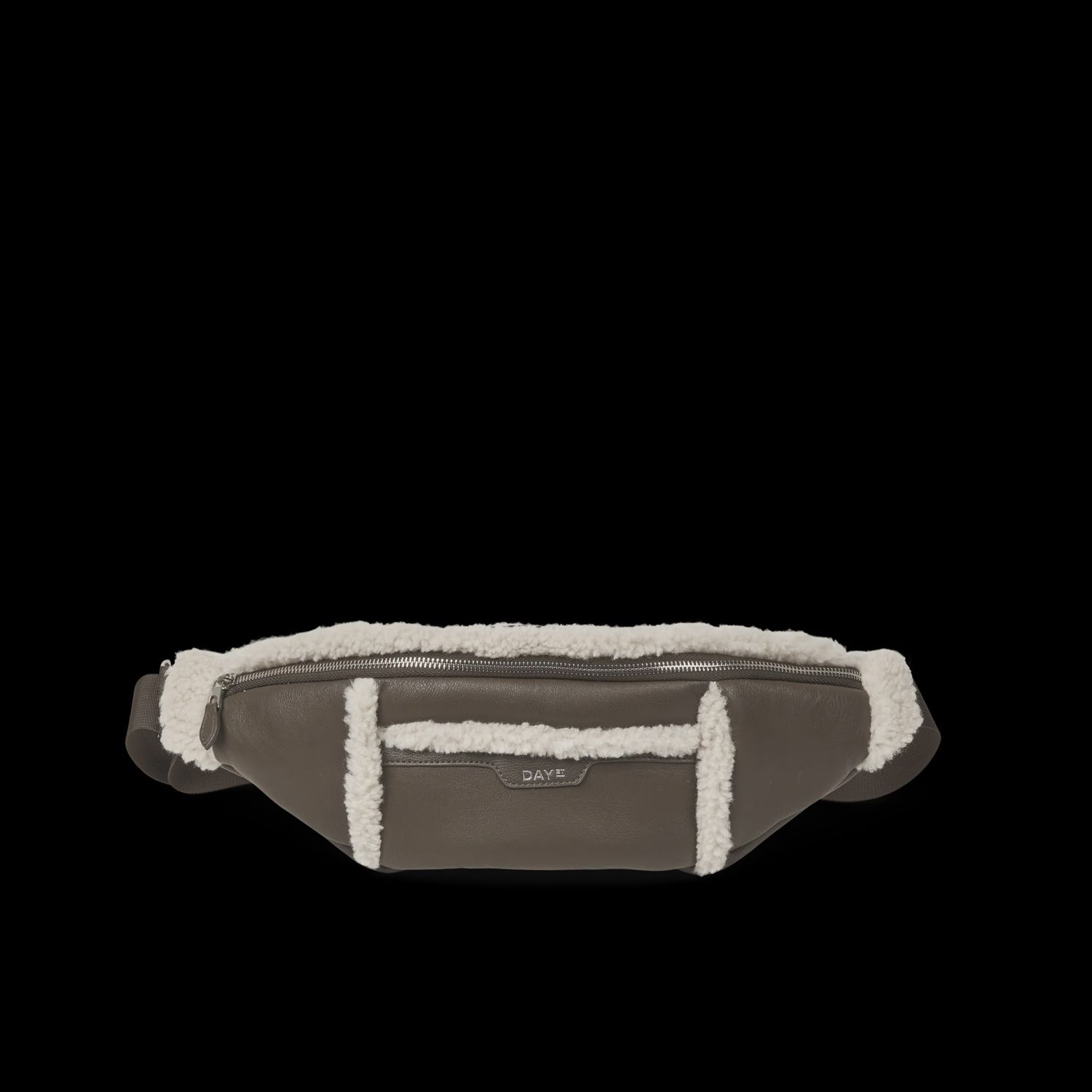 Day faux shearling bumbag brown