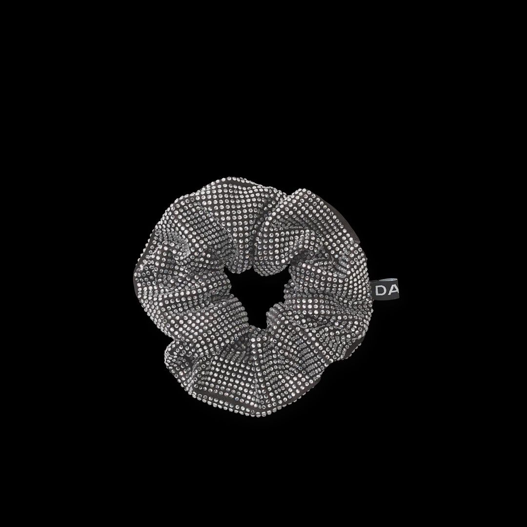 Day party scrunchie black silver