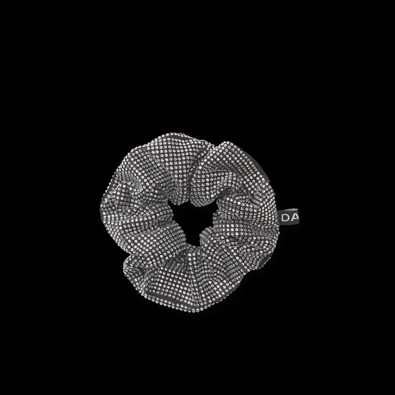 Day party scrunchie black silver