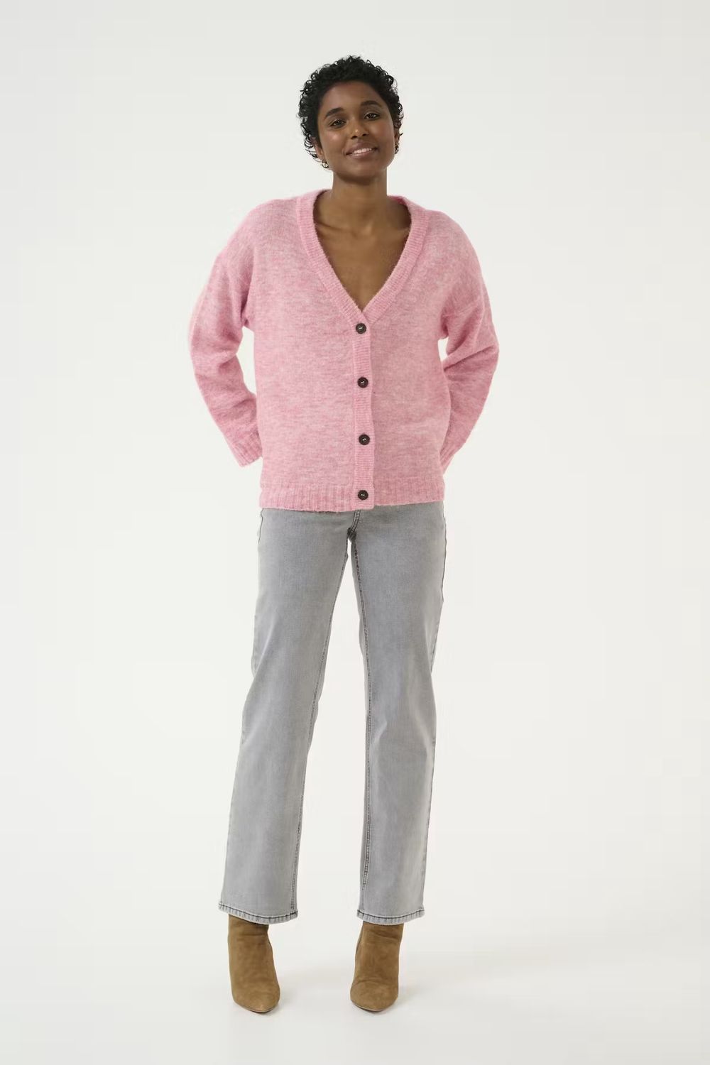 Blu knit cardigan blush pink