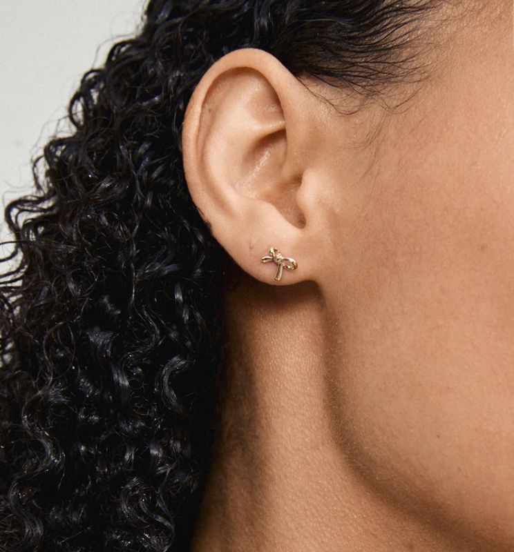 Lysander bow earrings gold-plated