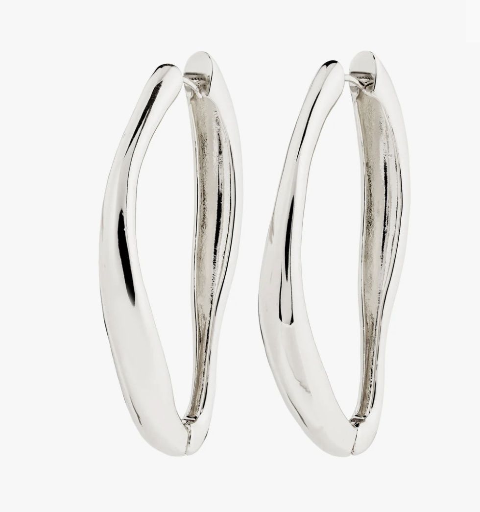 Dune large hoop earrings silver-plated