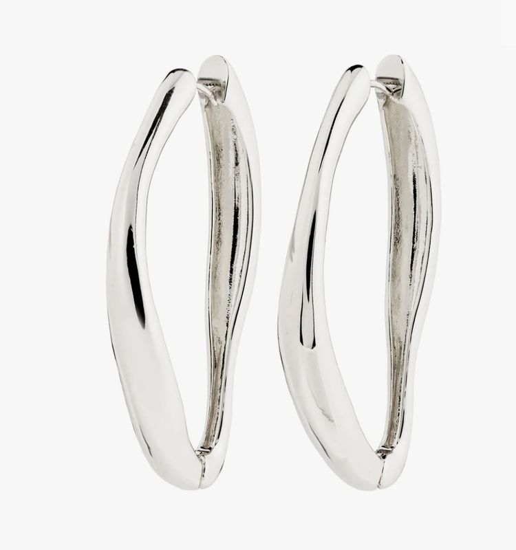 Dune large hoop earrings silver-plated
