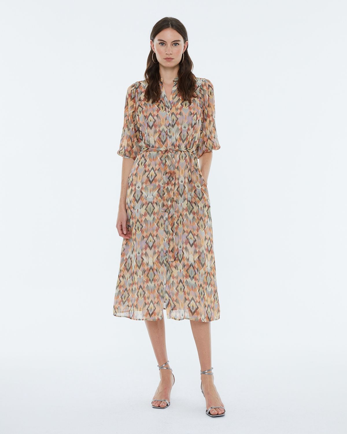 Burnt orange pattern dress