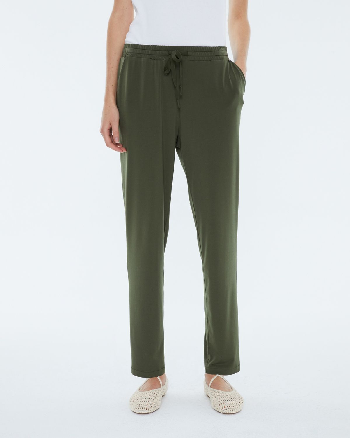 Khaki green trousers
