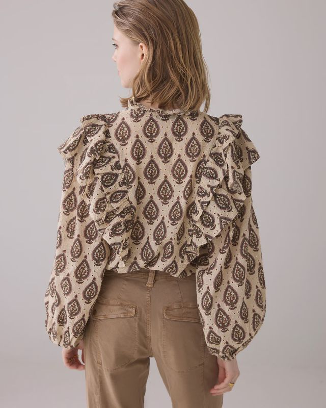 Broderie anglaise printed blouse