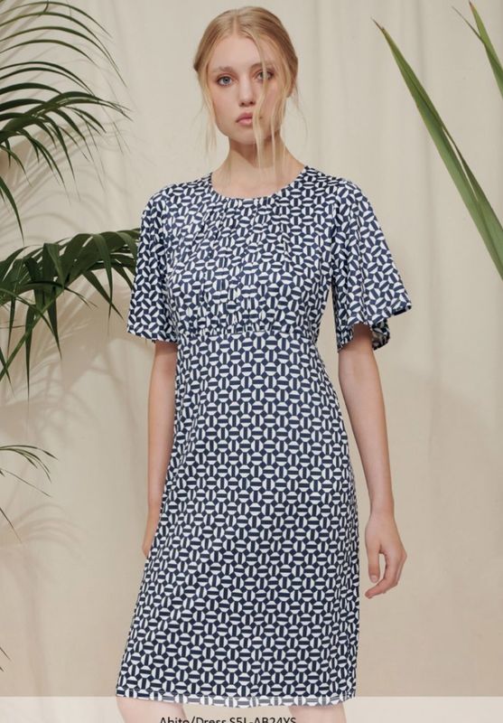Blue patterned dress