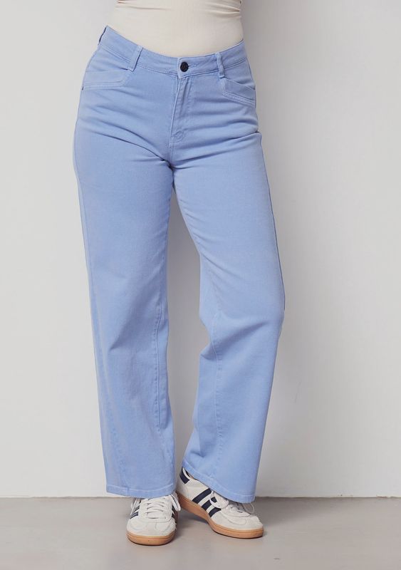 Como twill wide leg trouser blue