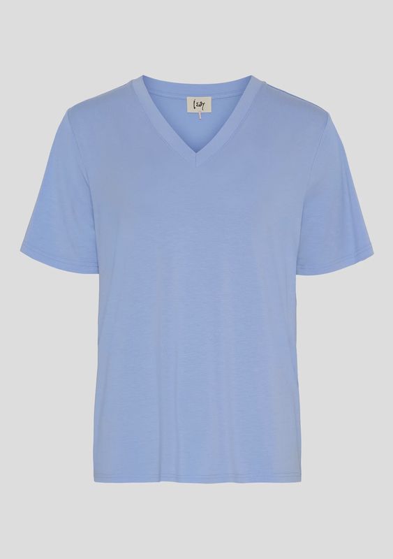 Gritt v-neck T-shirt light blue