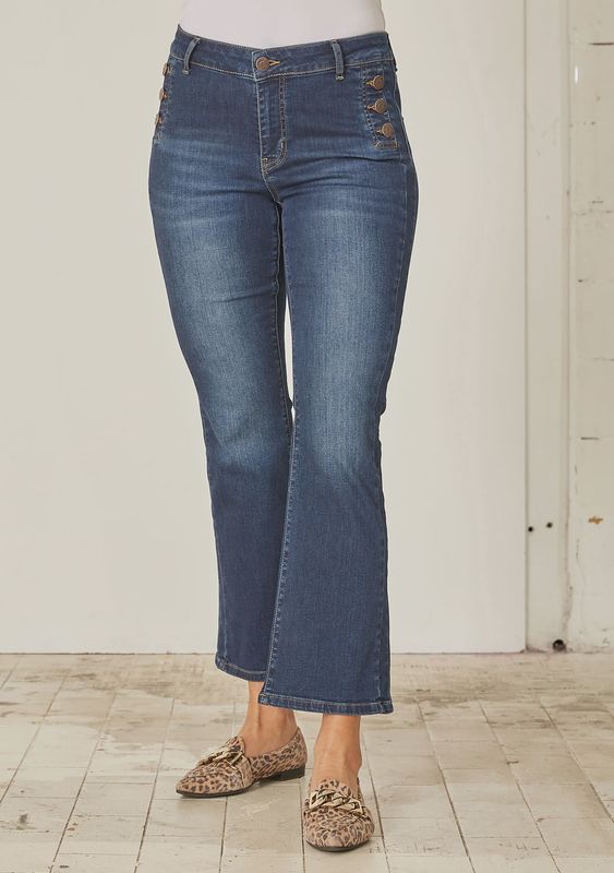 Como button jeans dark denim