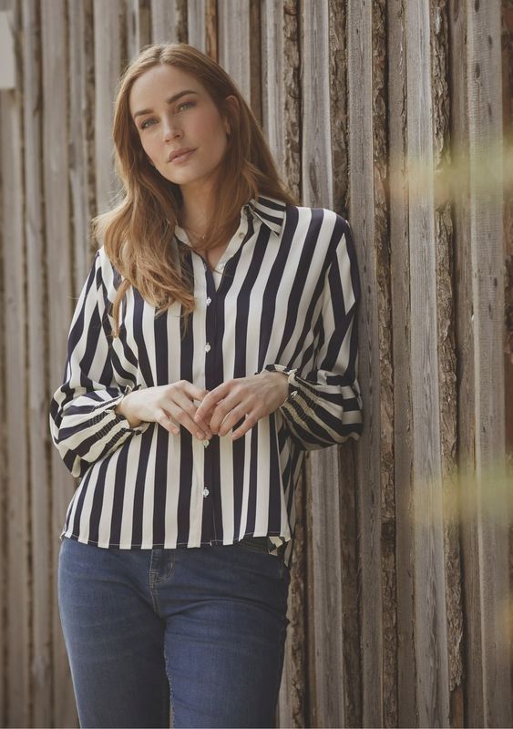 Melba blouse navy stripe