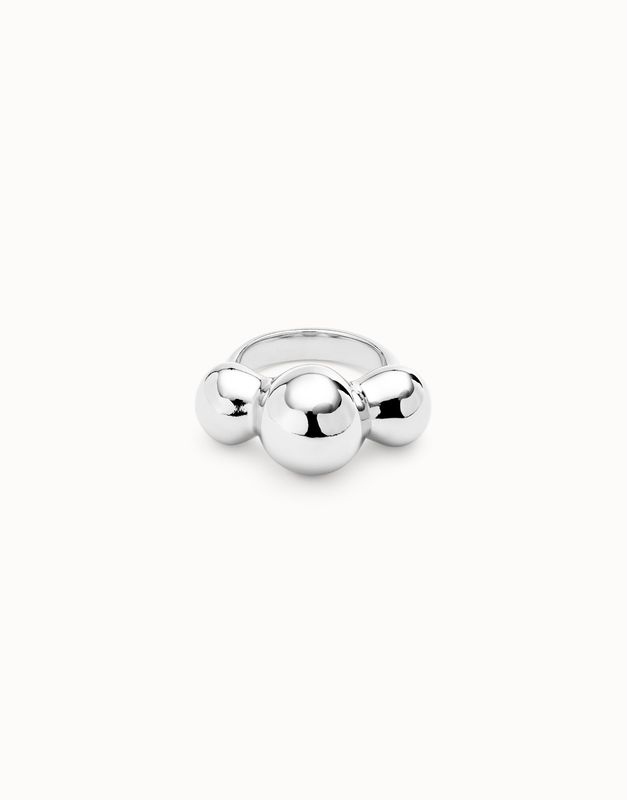 3 bead ring in silver