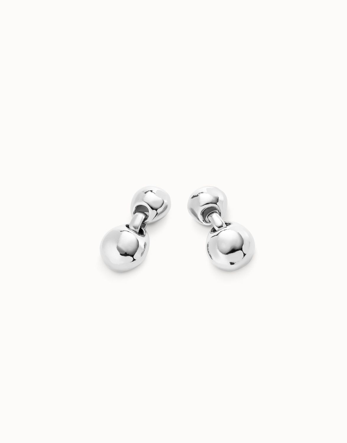 2 bead silver earrings